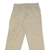CARHARTT Mens Beige Cotton Blend Regular Straight Trousers W32 L29 Workwear
