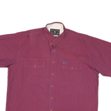 RIVERS Mens Red & Purple Striped Shirt L Button-Down Cotton Blend Casual