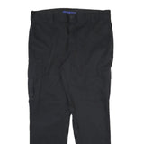 DICKIES Mens Cotton Blend Black Regular Fit Cargo Trousers W38 L32 Workwear
