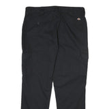 DICKIES Mens Cotton Blend Black Regular Fit Cargo Trousers W38 L32 Workwear