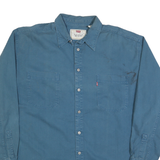 LEVI'S Mens Blue Cotton Shirt XL Button Front Casual Classic Two Pocket
