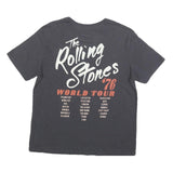 THE ROLLING STONES Womens Black Vintage Graphic S Short Sleeve Crew Neck Band