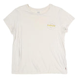LEVI'S Womens White Graphic T-Shirt L Short Sleeve Crew Neck Casual Cotton
