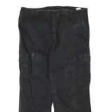 CARHARTT Mens Black Cotton Blend Regular Cargo Trousers W42 L32 Workwear Utility