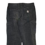 CARHARTT Mens Black Cotton Blend Regular Cargo Trousers W42 L32 Workwear Utility