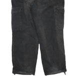 CARHARTT Mens Black Cotton Blend Regular Cargo Trousers W42 L32 Workwear Utility