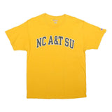 CHAMPION Mens Yellow NC A&T SU Classic T-Shirt L Short Sleeve Crew Neck Cotton