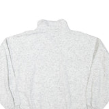 Mens White 1/4 Zip Sweatshirt M Cotton Blend Casual Pullover Comfort