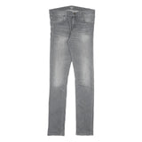 CARHARTT Mens Slim Jeans Grey Denim W34 L30 Zip Slim Fit Casual Workwear