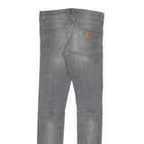 CARHARTT Mens Slim Jeans Grey Denim W34 L30 Zip Slim Fit Casual Workwear