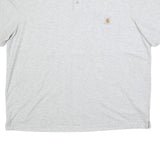 CARHARTT Mens Grey Short Sleeve Plain 2XL Cotton Blend Polo Shirt Casual