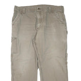 CARHARTT Mens Cotton Blend Beige Regular Fit Straight Leg Trousers W40 L30