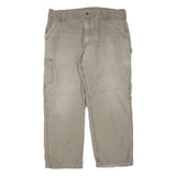 CARHARTT Mens Cotton Blend Beige Regular Fit Straight Leg Trousers W40 L30