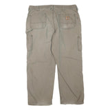 CARHARTT Mens Cotton Blend Beige Regular Fit Straight Leg Trousers W40 L30