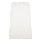 OLD NAVY Womens White Cargo Midi Cotton Blend Skirt M Pockets Casual