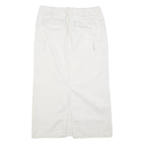 OLD NAVY Womens White Cargo Midi Cotton Blend Skirt M Pockets Casual