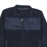 NAUTICA Mens Navy Blue Fleece Zip Jacket L Warm Casual Outdoor