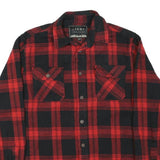 JACHS Mens Red & Black Check Shirt M Cotton Blend Casual Long Sleeve