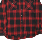 JACHS Mens Red & Black Check Shirt M Cotton Blend Casual Long Sleeve