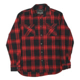 JACHS Mens Red & Black Check Shirt M Cotton Blend Casual Long Sleeve