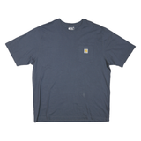 CARHARTT Mens Blue Pocket T-Shirt XL Short Sleeve Crew Neck Cotton Workwear