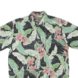 COOKE STREET Mens Black Green Hawaiian Shirt M Cotton Blend Summer Casual
