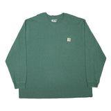 CARHARTT Mens Green Long Sleeve Crew Neck T-Shirt 2XL Cotton Blend Workwear