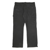 DICKIES Mens Relaxed Black Cotton Blend Trousers W36 L30 Workwear Zip Closure