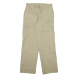 DICKIES Mens Regular Fit Beige Cotton Blend Trousers W30 L30 Cargo Style Zip