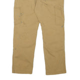 CARHARTT Mens Relaxed Beige Cotton Blend Zip Trousers W32 L28 Workwear Durable