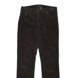 LAUREN RALPH LAUREN Womens Cotton Blend Brown Regular Fit Straight Trousers W30