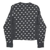 CHAMPION Womens Grey All Over Logo Crew Neck M Sweatshirt Cotton Blend Pullover