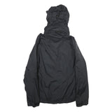 JACK WOLFSKIN Womens Black Outdoor Jacket M Nylon Plain Hooded Zip Weatherproof