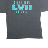 STARTER Mens Grey Super Bowl LXVII Arizona T-Shirt L Short Sleeve Crew Neck