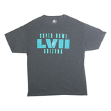 STARTER Mens Grey Super Bowl LXVII Arizona T-Shirt L Short Sleeve Crew Neck