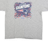 FANATICS Mens Grey Super Bowl Champions Graphic T-Shirt L Short Sleeve Crew Neck