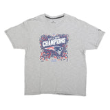 FANATICS Mens Grey Super Bowl Champions Graphic T-Shirt L Short Sleeve Crew Neck