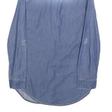Womens Blue Denim Shirt S Casual Button-Down Long Sleeve Cotton Blend