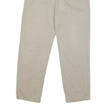CALVIN KLEIN JEANS Womens Cotton Blend Beige Regular Fit Straight Leg Trousers