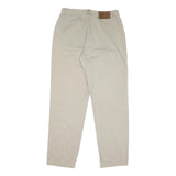 CALVIN KLEIN JEANS Womens Cotton Blend Beige Regular Fit Straight Leg Trousers