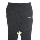 NIKE Mens Joggers Black & Neon Yellow XL W32 L36 Slim Tapered Fitness Track