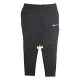 NIKE Mens Joggers Black & Neon Yellow XL W32 L36 Slim Tapered Fitness Track