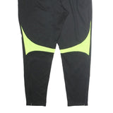 NIKE Mens Joggers Black & Neon Yellow XL W32 L36 Slim Tapered Fitness Track