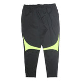 NIKE Mens Joggers Black & Neon Yellow XL W32 L36 Slim Tapered Fitness Track