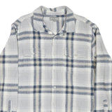 FALLS CREEK Mens Blue & Beige Checked Shirt L Cotton Blend Long Sleeve Casual