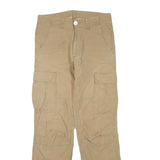 CARHARTT Mens Cotton Blend Beige Regular Cargo Trousers W28 L32 Workwear Utility
