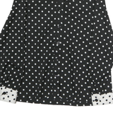 JOANNE Womens Black & White Polka Dot Shirt M Contrast Collar Cuffs Classic
