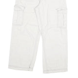 Womens White Regular Fit Cargo Cotton Jeans W29 L26 Practical Pockets Zip