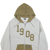 NIKE Mens Grey & Olive 1908 Zip Up Hoodie L Casual Sportswear Sweatshirt