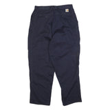 CARHARTT Mens Cotton Blend Navy Relaxed Straight Trousers W32 L32 Workwear Pants